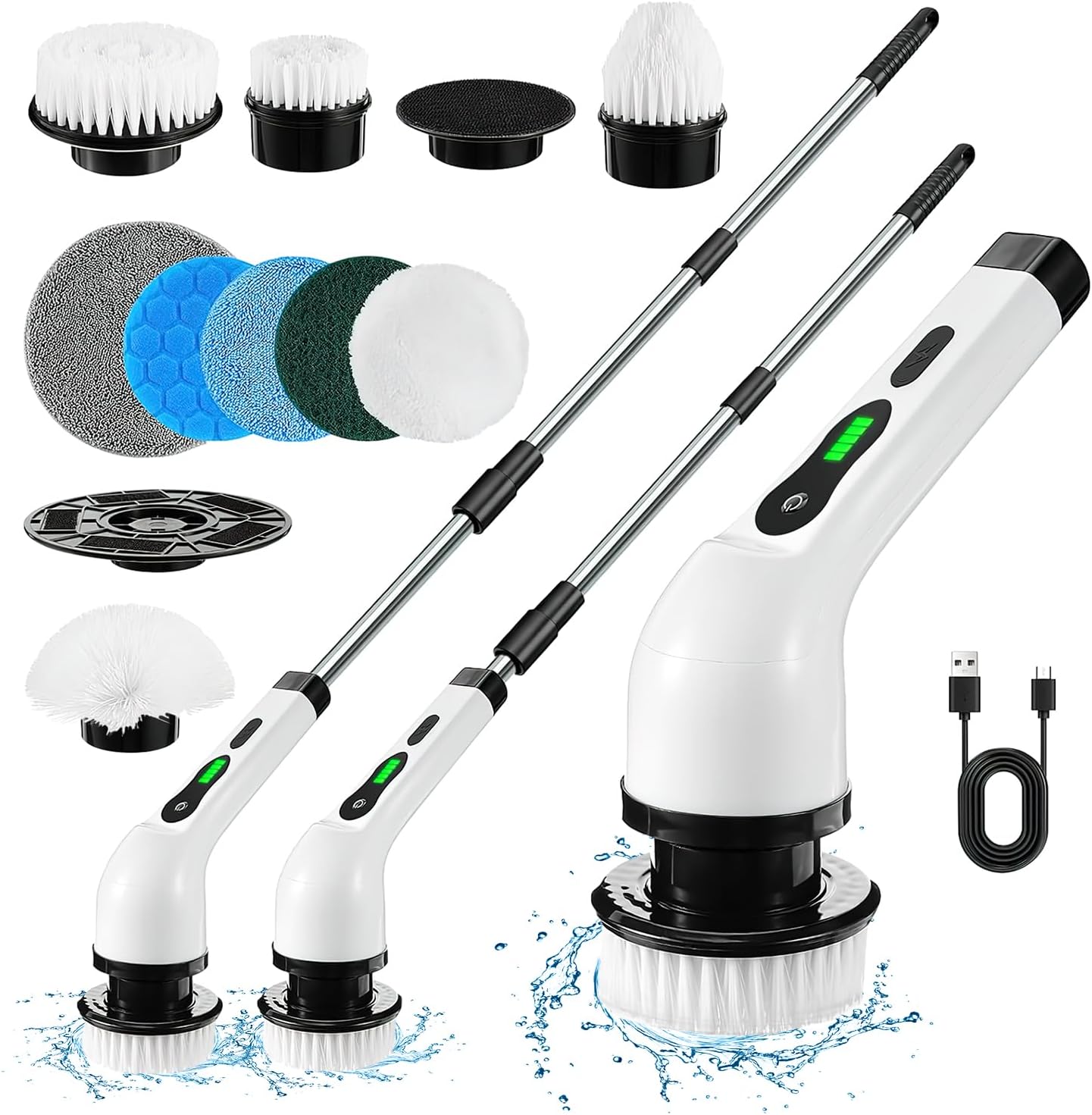 Cepillo de limpieza eléctrico giratorio (recargable por USB)